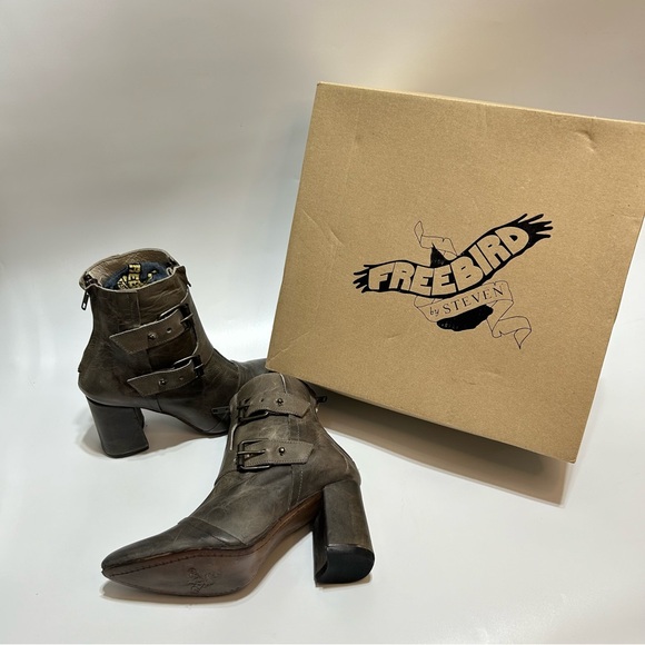 FREEBIRD BY STEVEN JOEY Stone Color Boots NIB SZ 8 - Picture 2 of 14